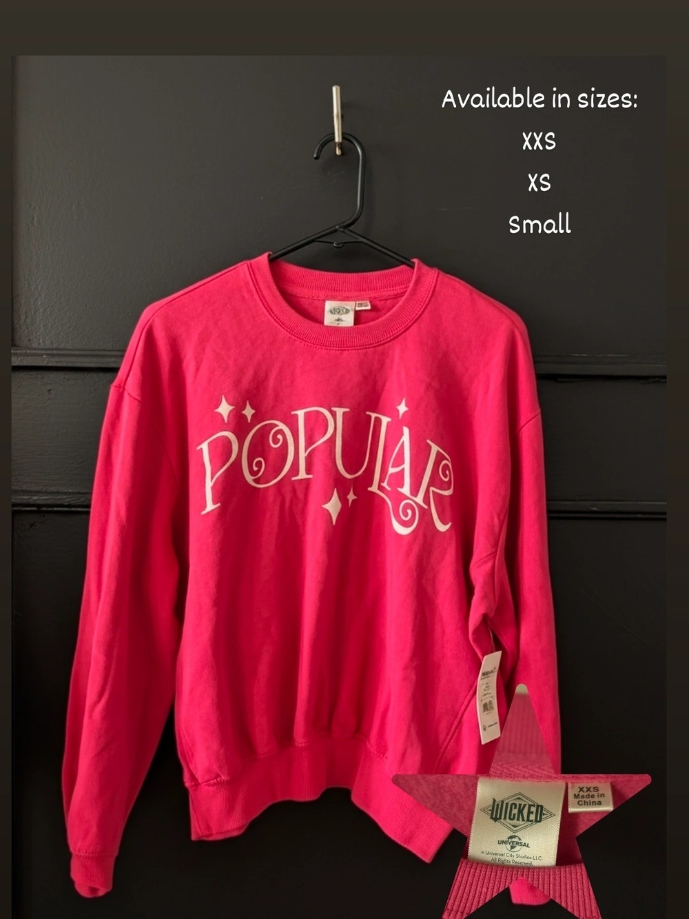 Wicked Popular Graphic Sweatshirt - Hot Pink